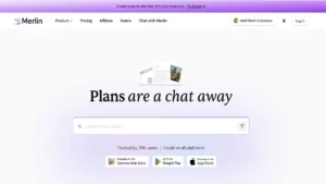 Homepage of merlin ai