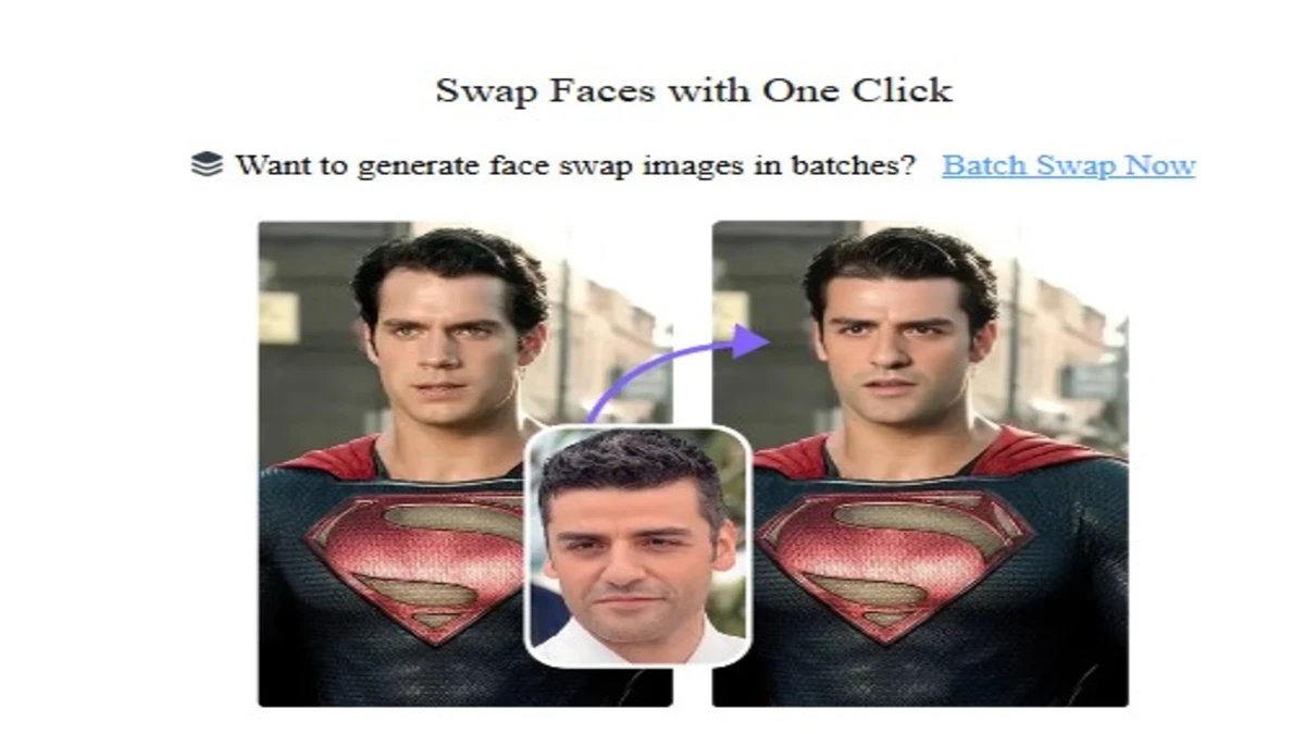 face swapping feature example on remaker ai