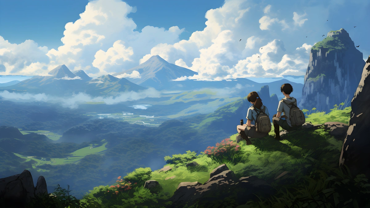 ghibli style image generator vast landscape