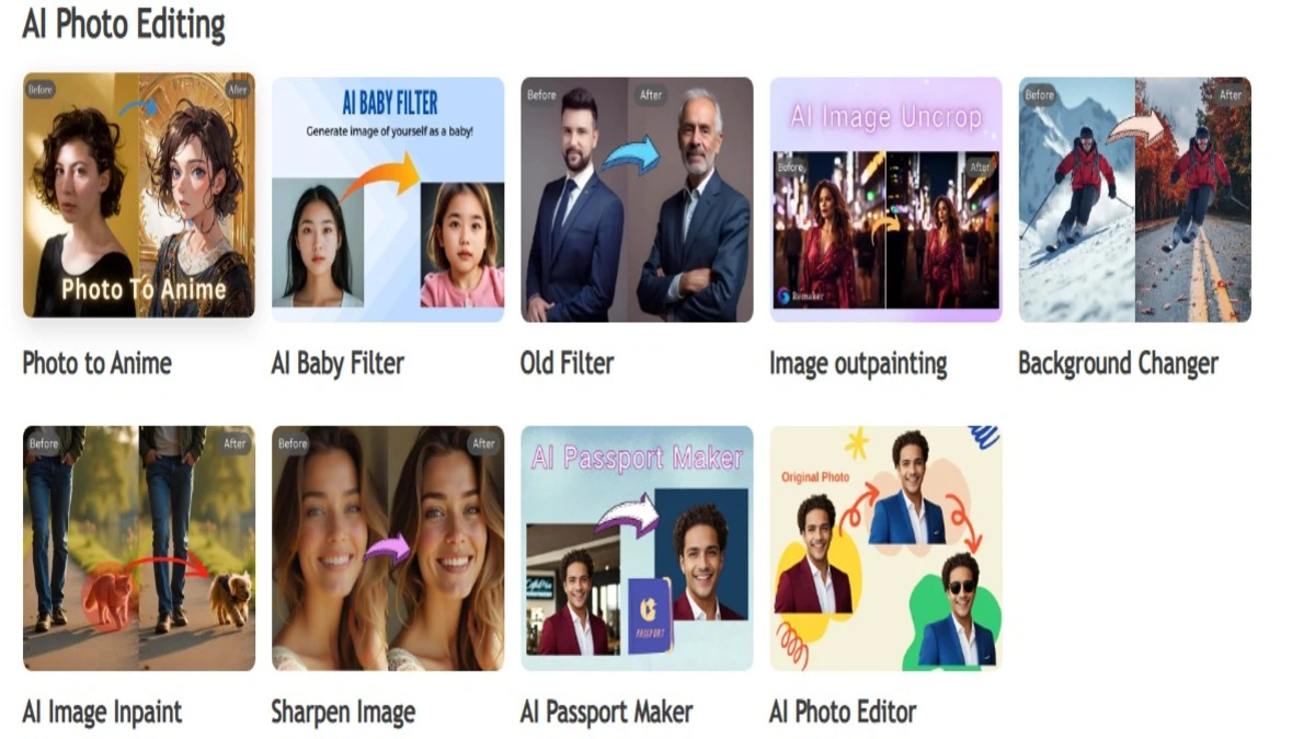 other photo editing features on remaker ai