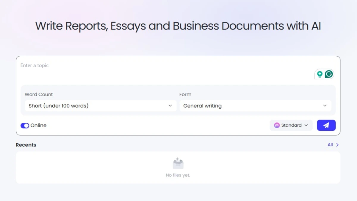 AI writing feature on pop ai for students