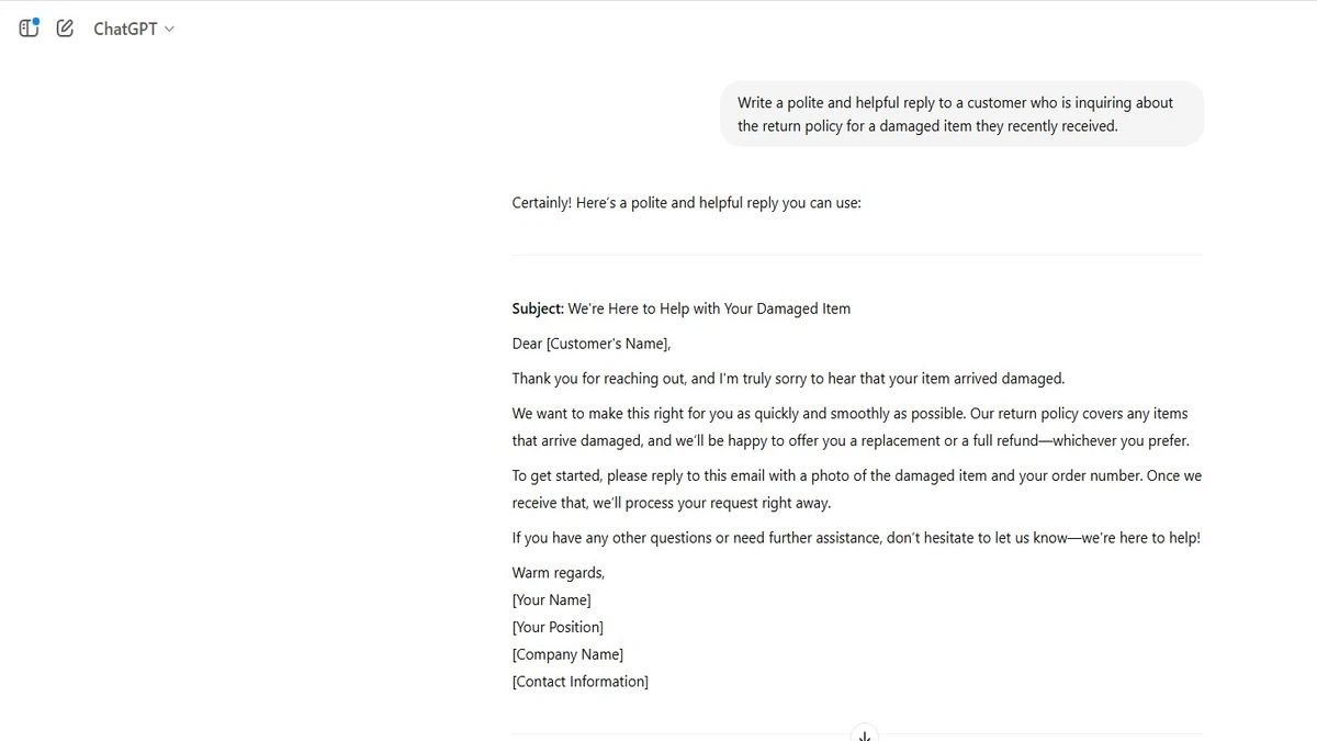 ChatGPT email results not how to use chatgpt to tailor resume to job description
