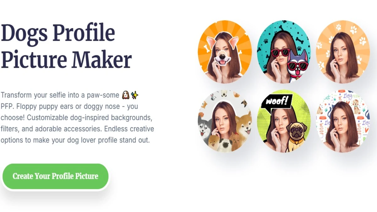 Dog glitter profile picture feature on pfpmaker