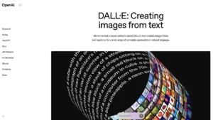 Homepage of dall-e