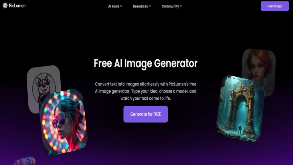 Homepage of piclumen ai