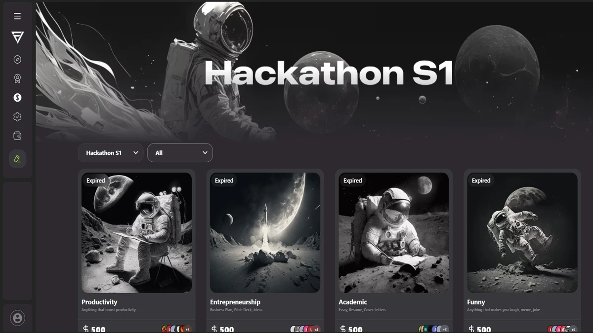 Interface of flow gpt hackathon platform