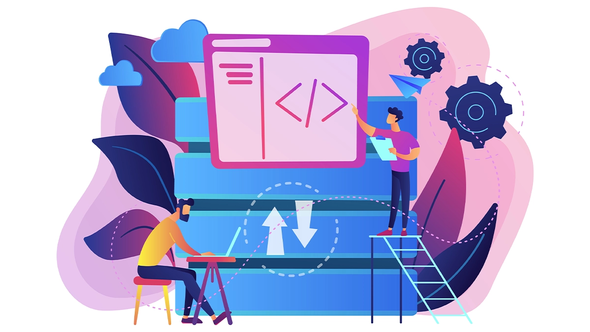 People building code project together