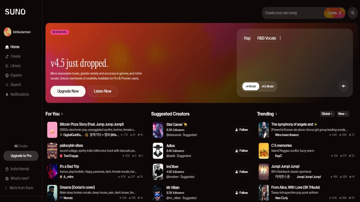 Songs created by suno ai music