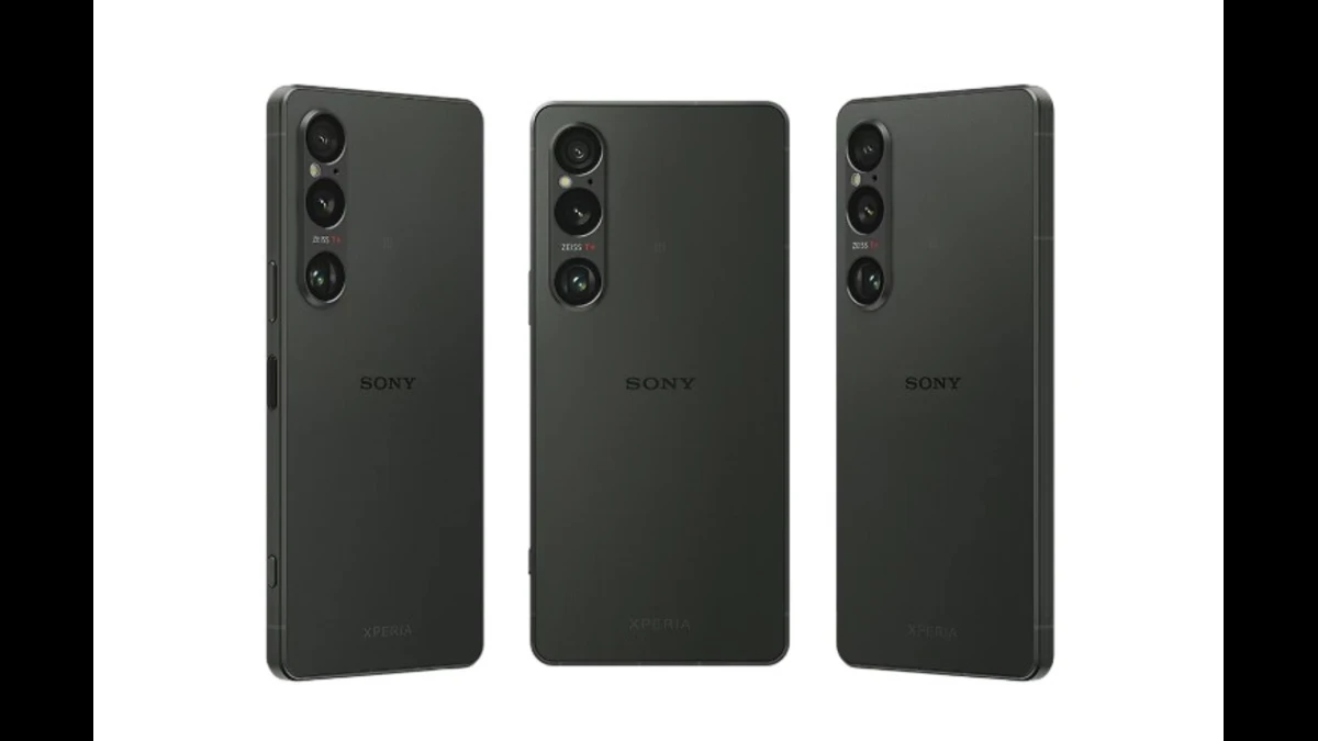 Three views of black sony xperia 1 vi