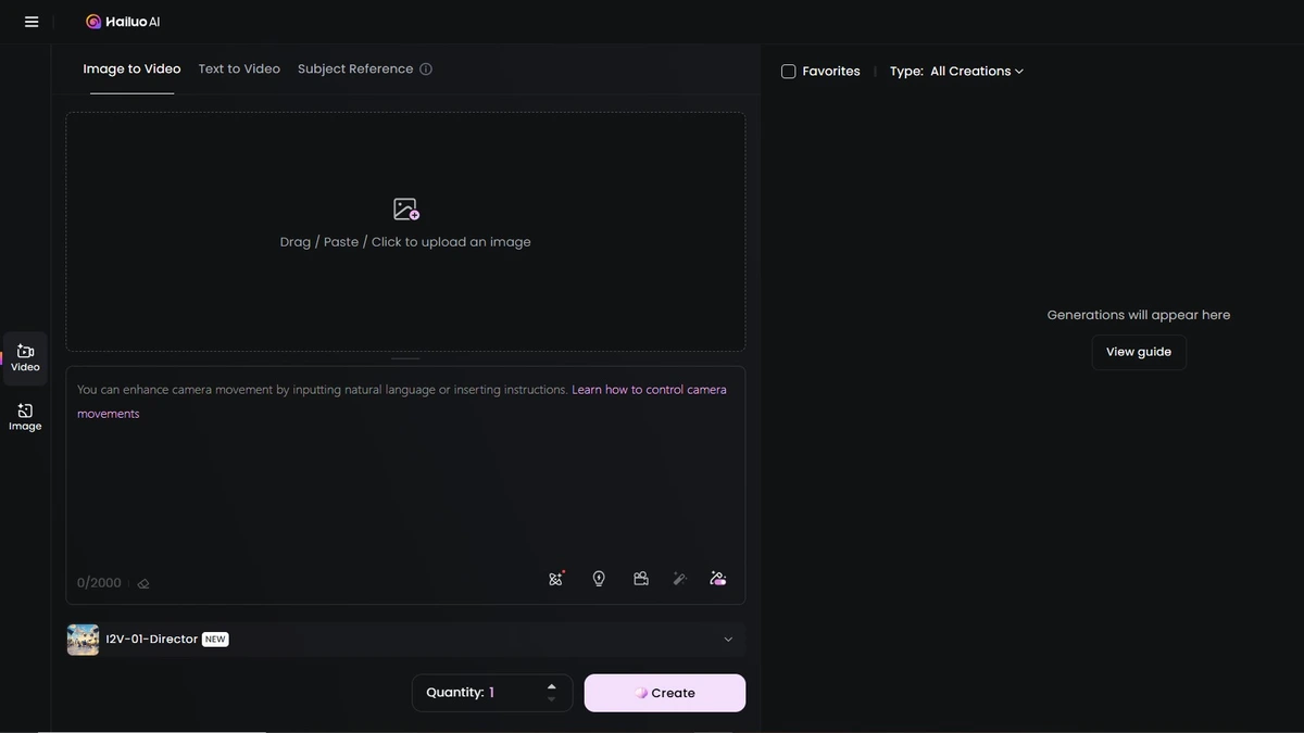 Video dashboard of hailuo minimax ai