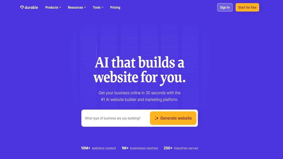 ai tools for building website for business