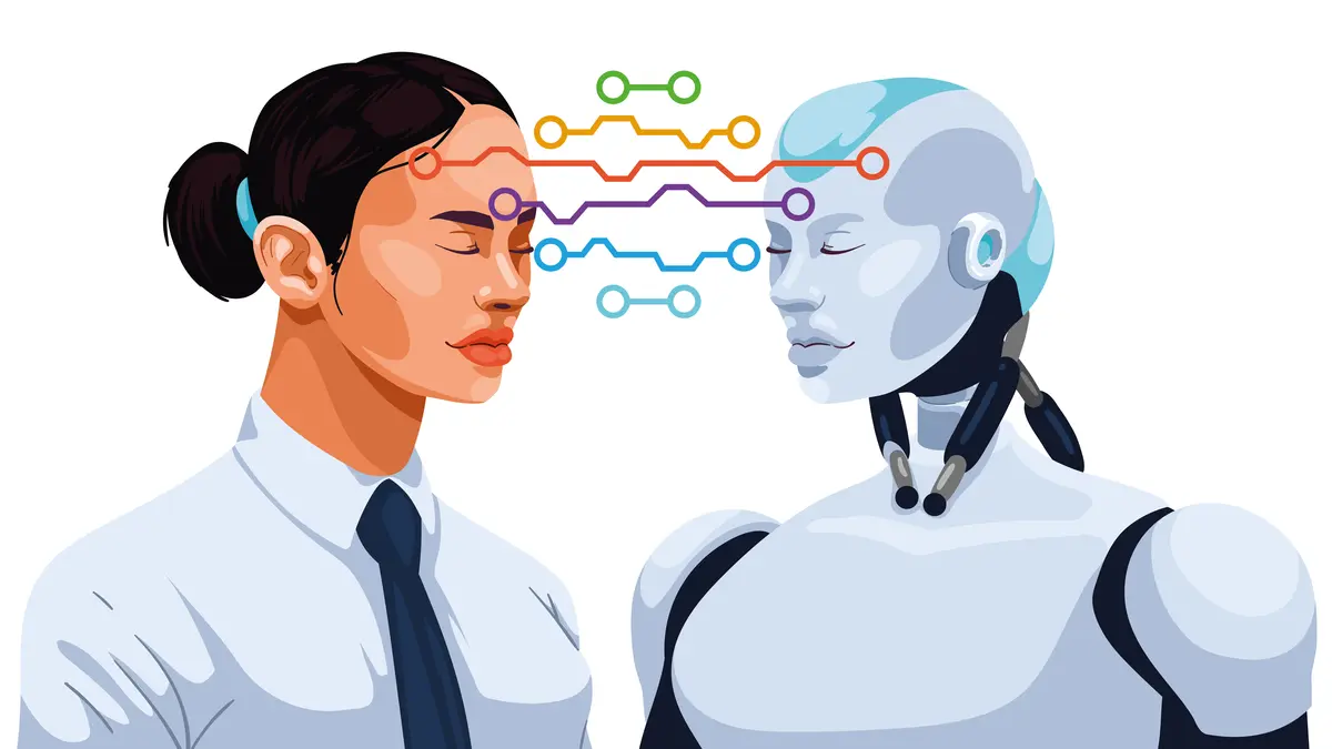 ai vs human mind connection visual