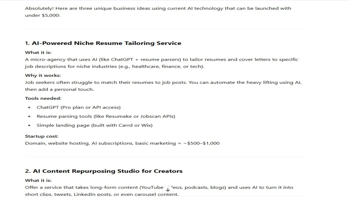 apart from how to use chatgpt to tailor resume to job description it gives ideas