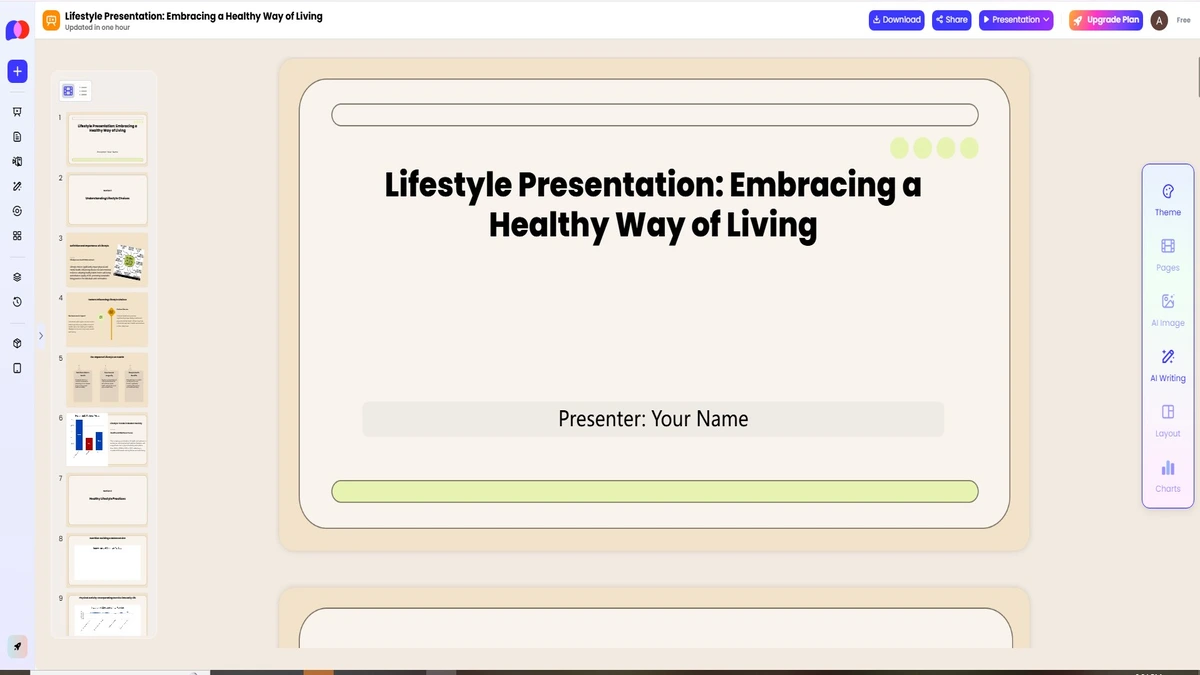 generated presentations example on pop ai ppt maker