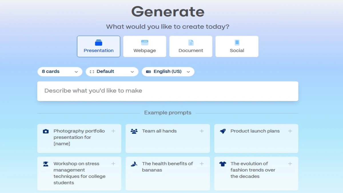 generating ai presentation with gamma ai ppt