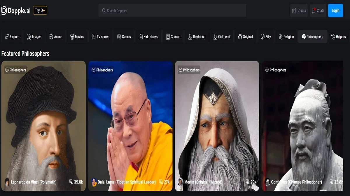 interacting with fictional characters on dopple ai