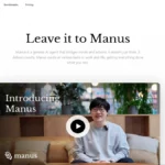 manus ai homepage with dashboard