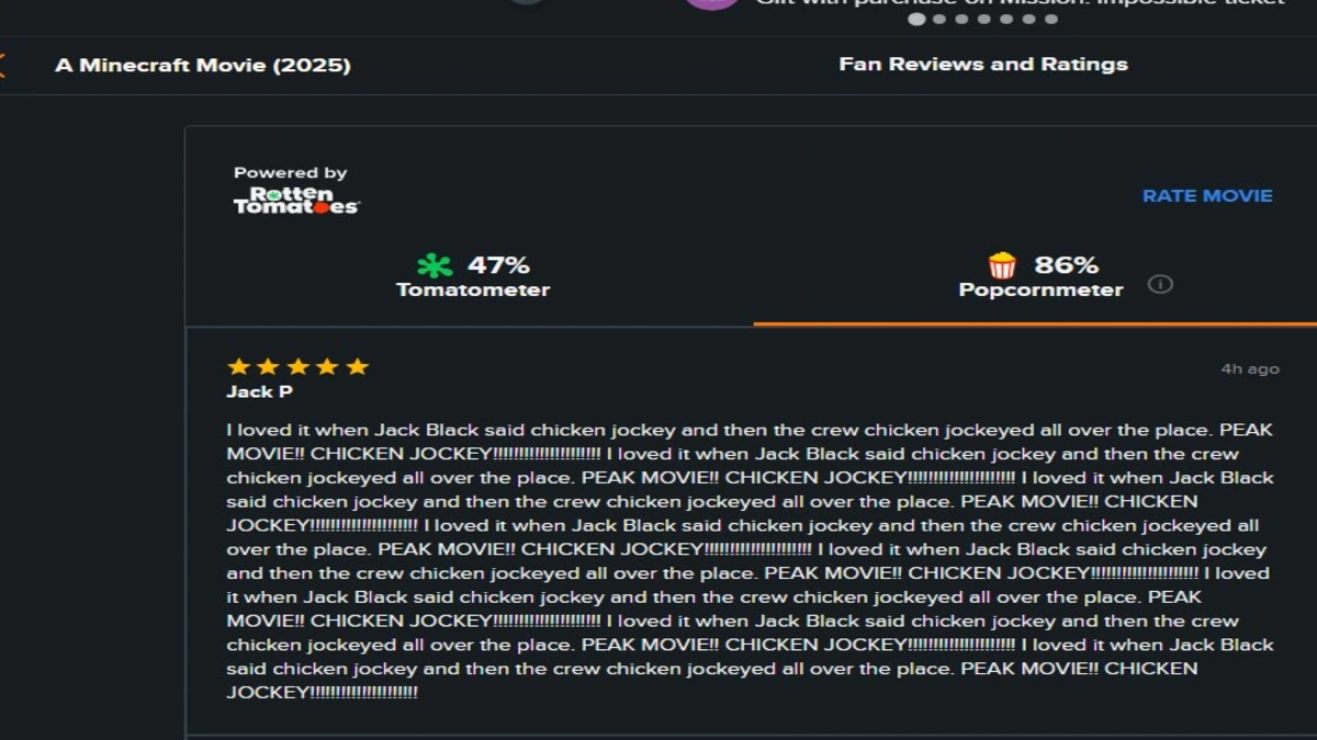 mixed reviews on a minecraft movie showtimes