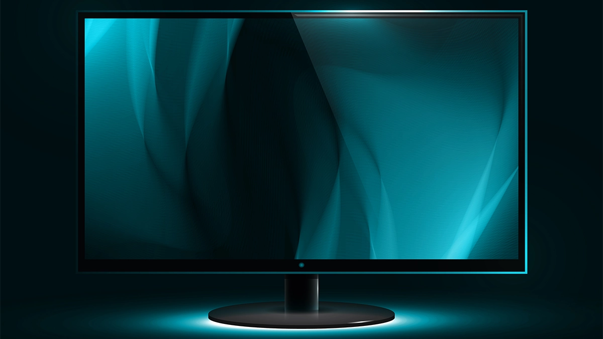 oled monitor with glowing screen