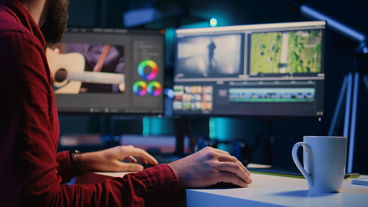 person uses a hd photo converter on monitor