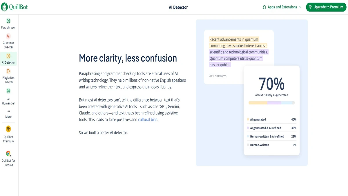 quillbot ai detector detailed report
