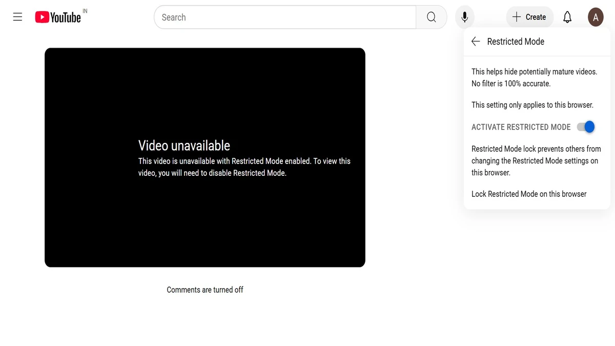 restricted mode hidden feature on youtube apps
