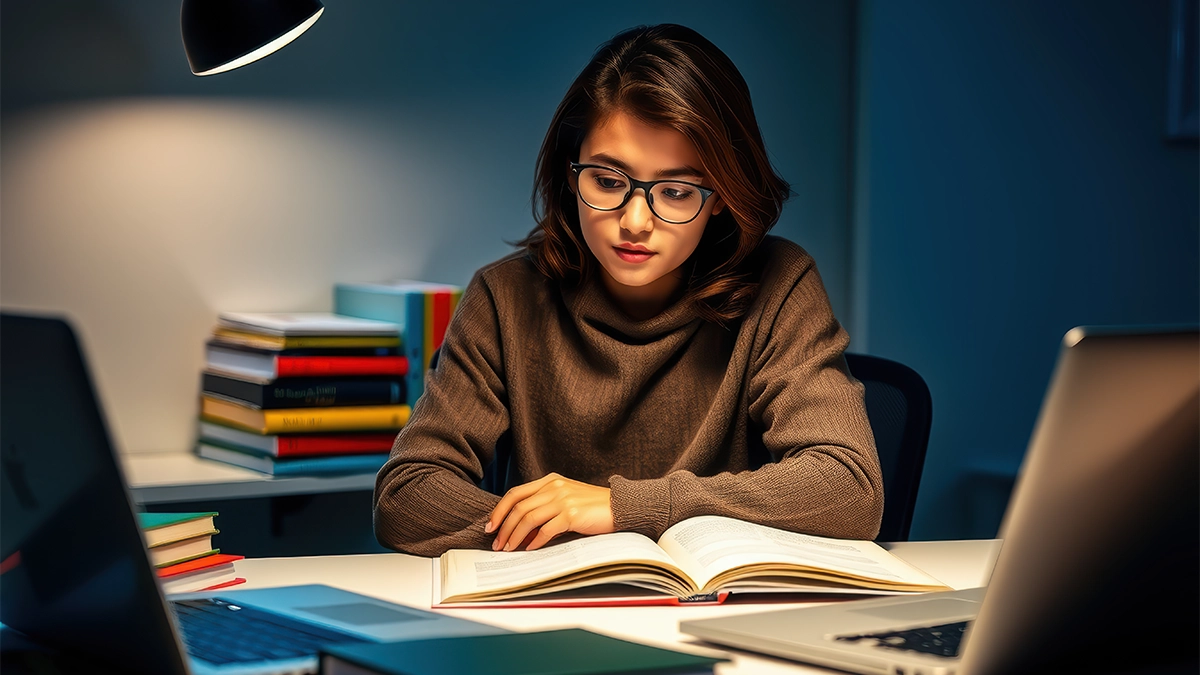 student studying with ai answer generator