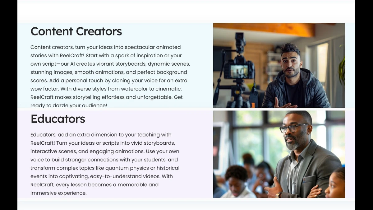 various use case scenarios for reelcraft ai