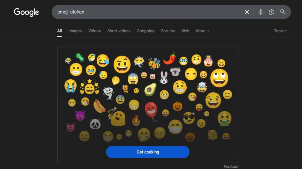 The emoji kitchen via browser