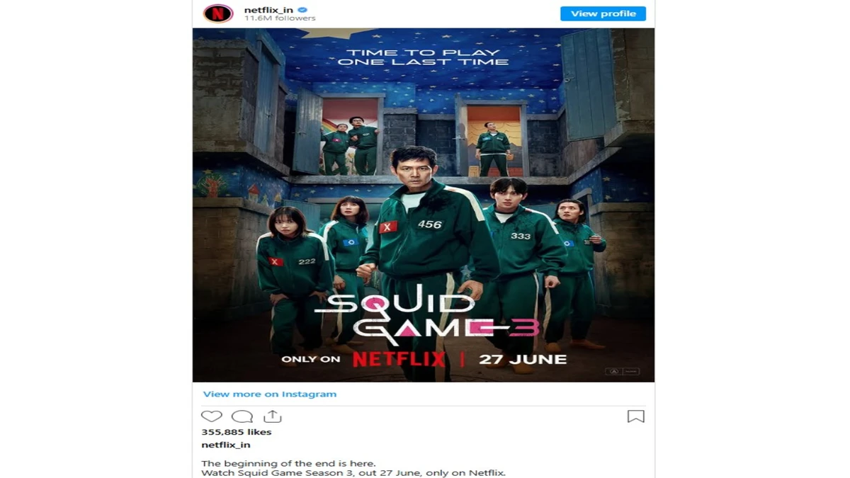 squid game season 3 release date instagram post