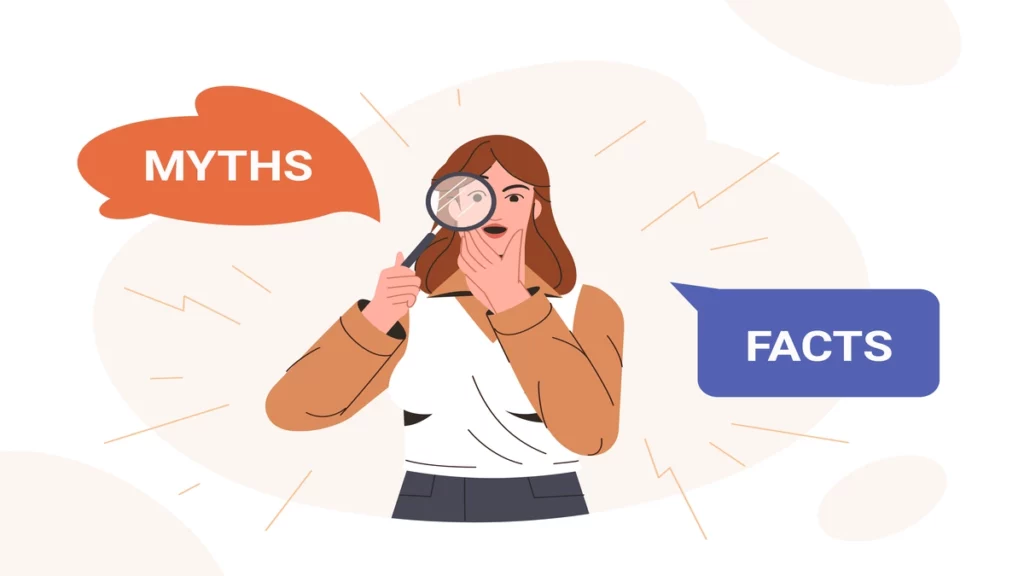 Woman examining tech myths and facts