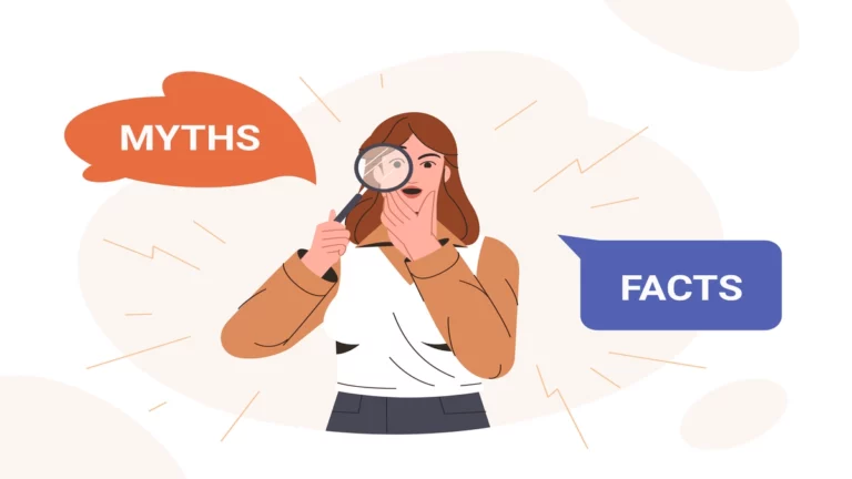 Woman examining tech myths and facts