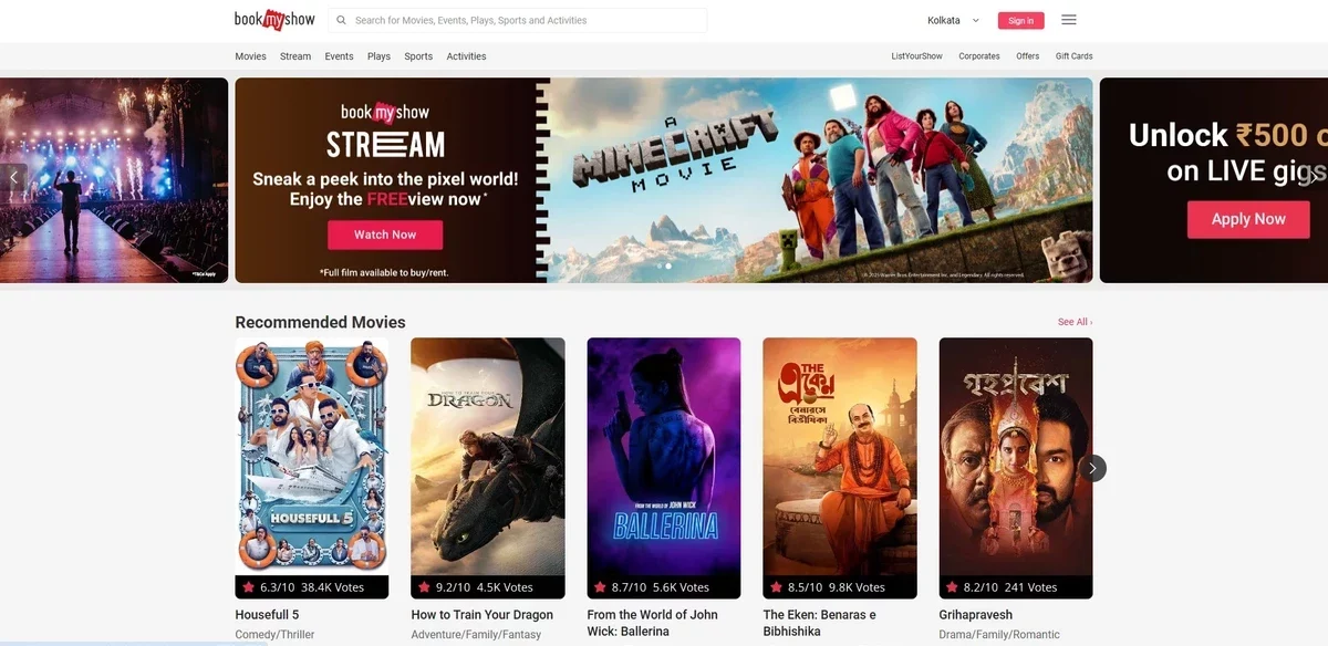 Your one go-to platform can be bookmyshow