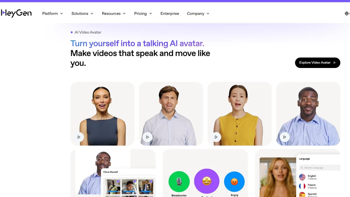 ai avatars being displayed on an avatar generator app