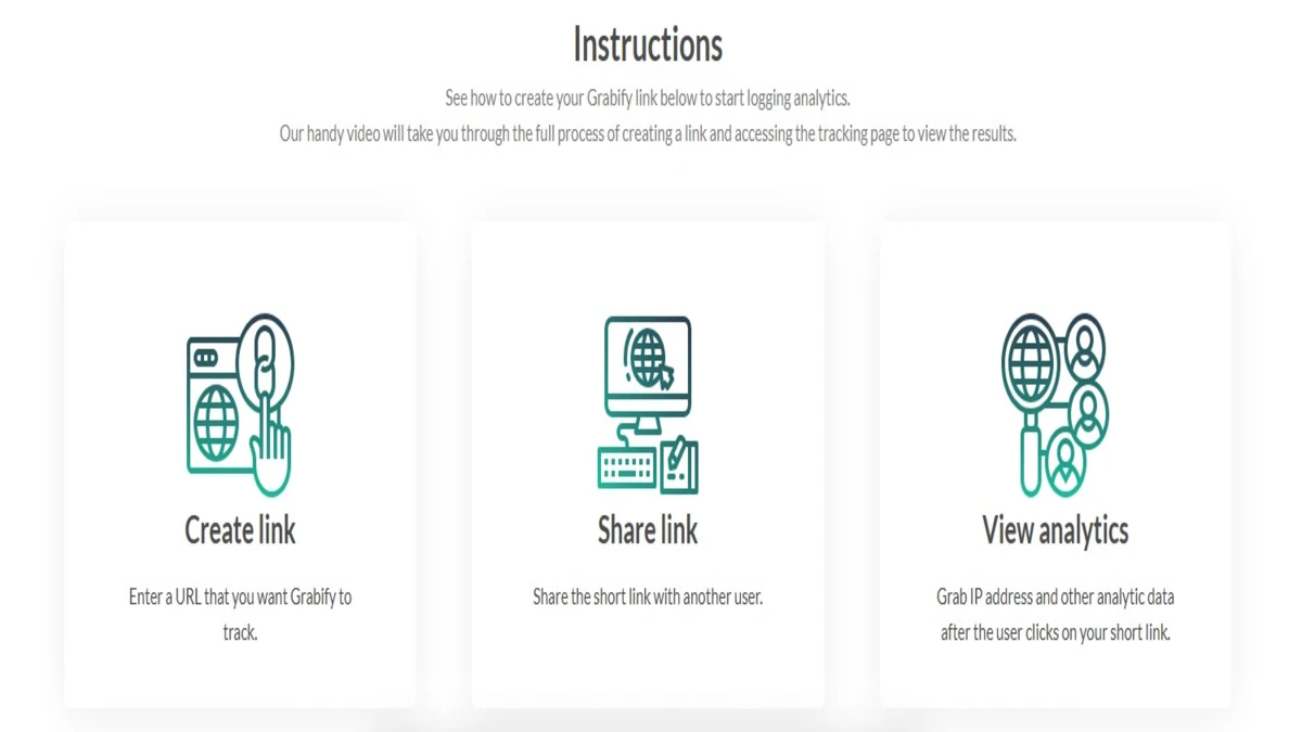 Instructions for creating links on Grabify