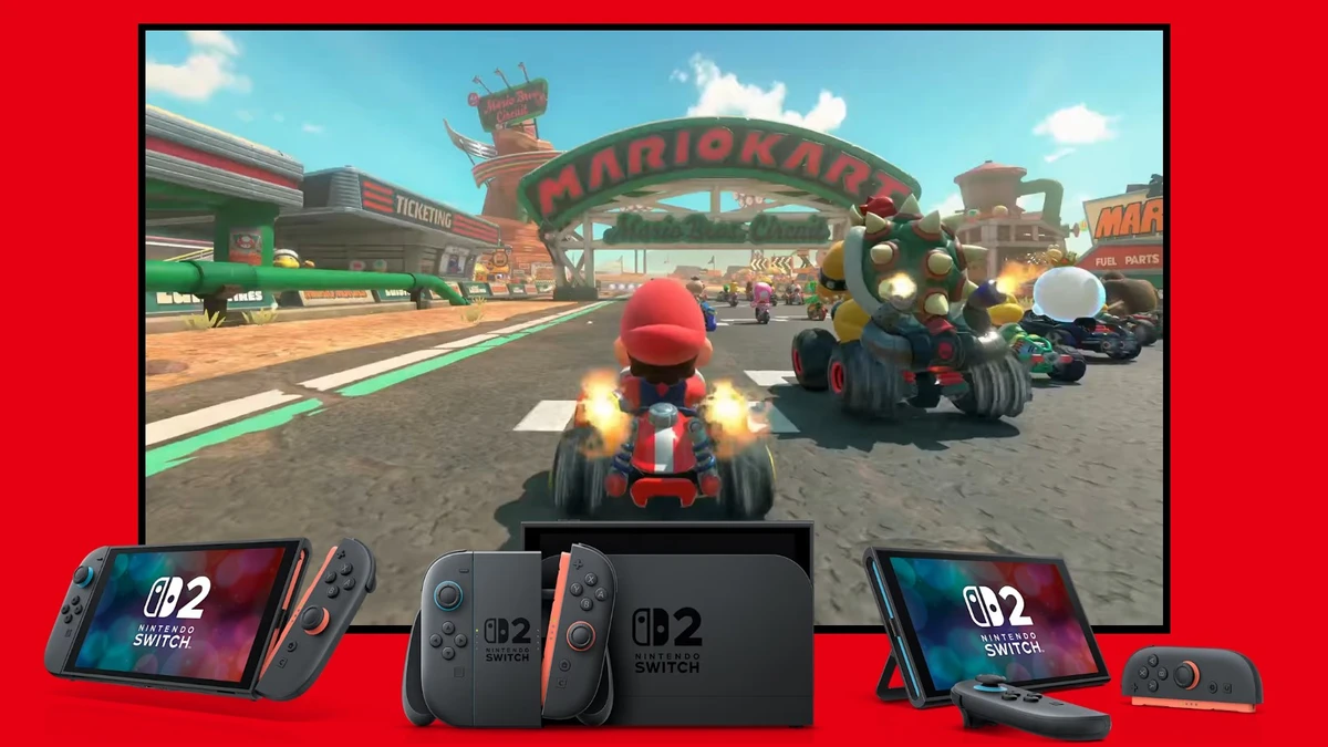 display showing gaming and nintendo switch 2