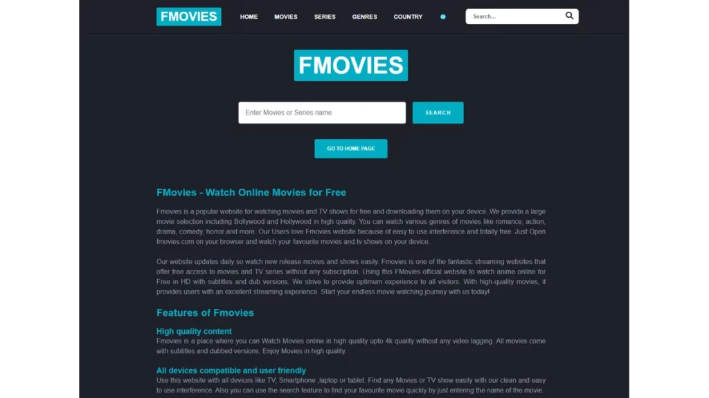fmovies webpage homepage