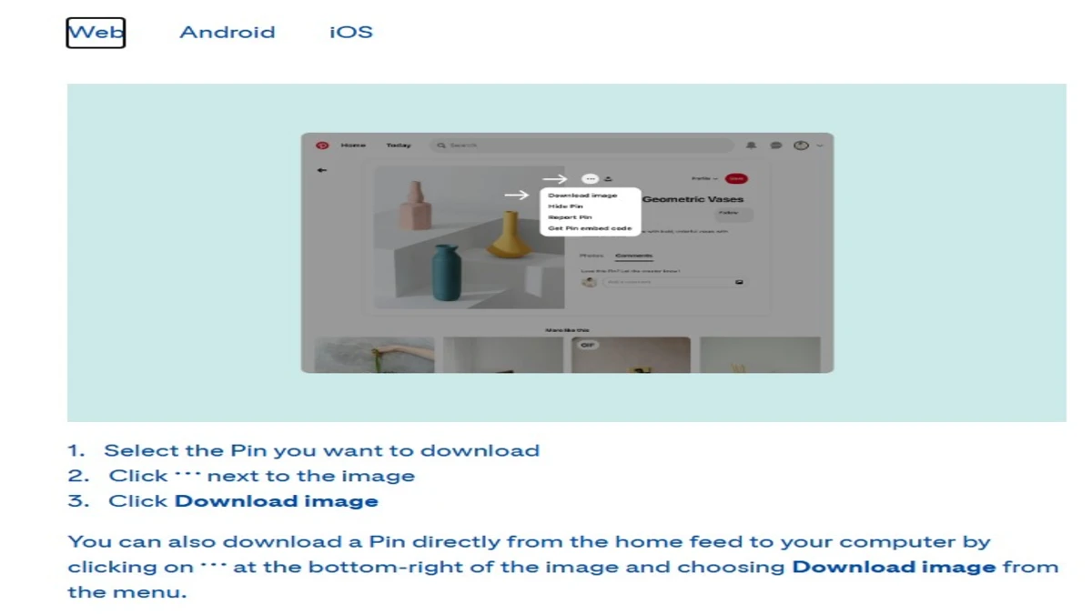 guide for pinterest image download for web