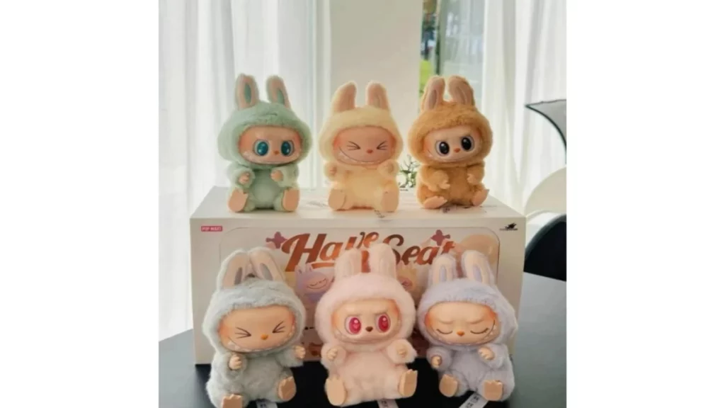 collection of labubu doll plush toys