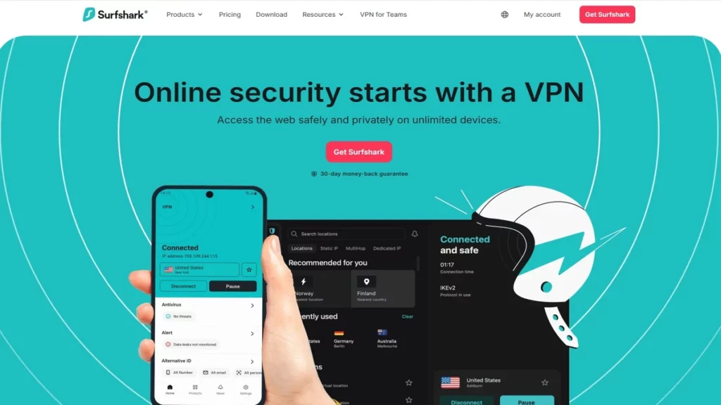 surfshark login homepage website