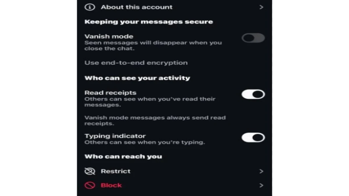 activating vanish mode instagram