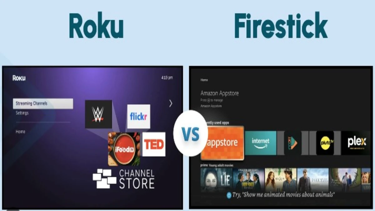 app selection and content of roku vs firestick