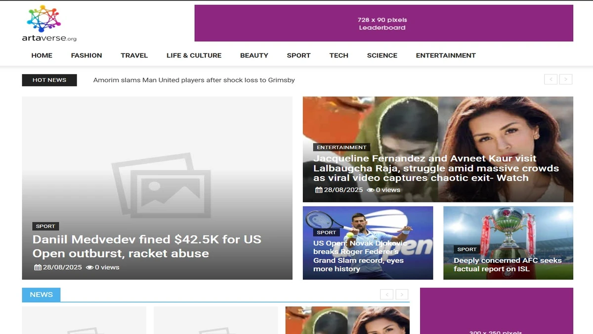 artaverse.org global news website homepage