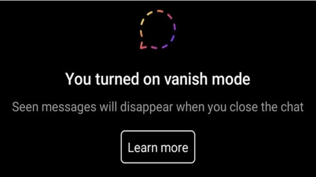 vanish mode instagram activated bt swiping up