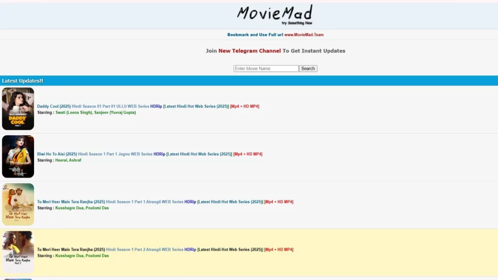 Home Page of moviemad