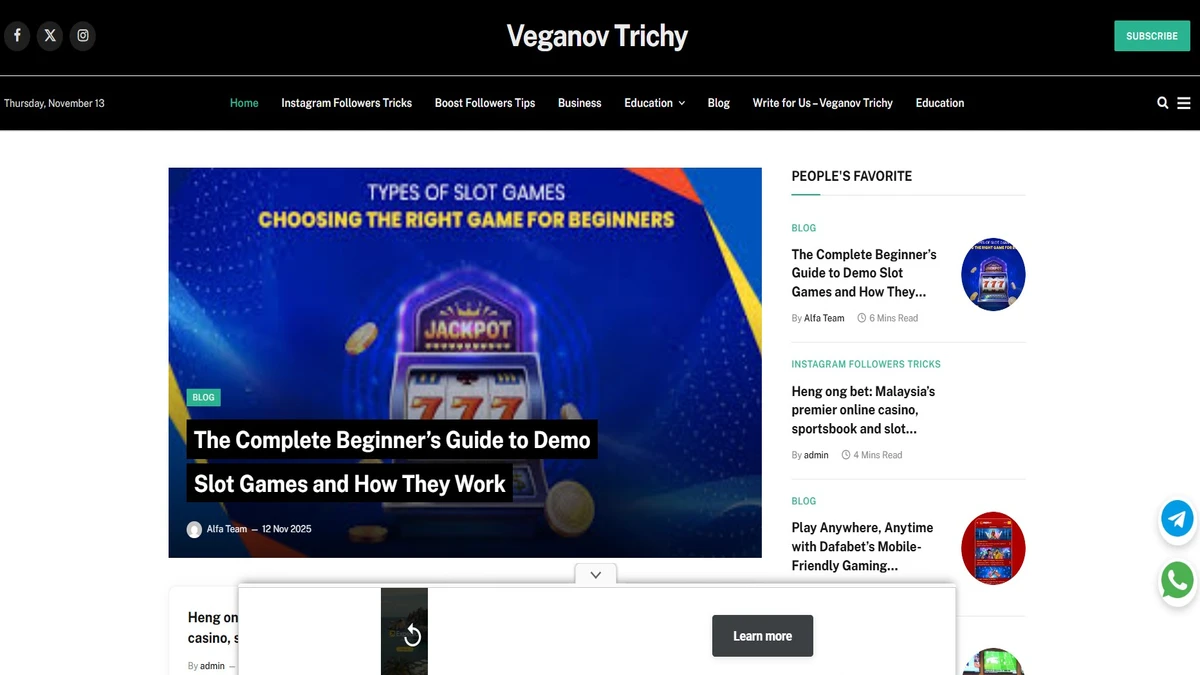 Homepage of veganovtrichy.com
