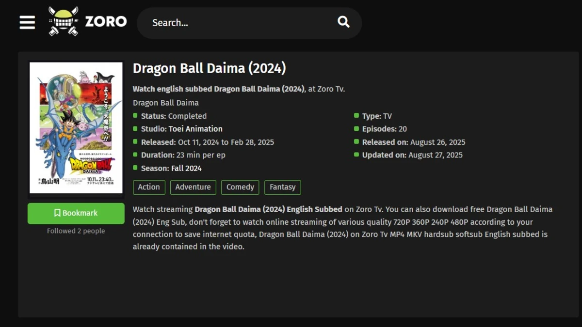 Zoro tv anime series