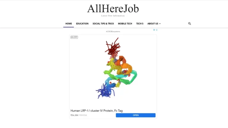 allhere job com homepage