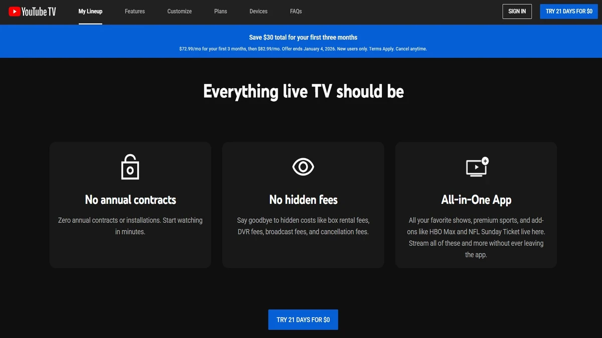 about YouTube TV cost