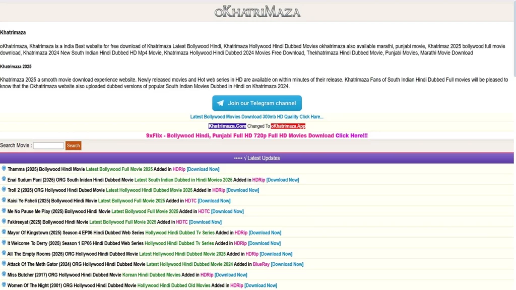 okhatrimaza website homepage